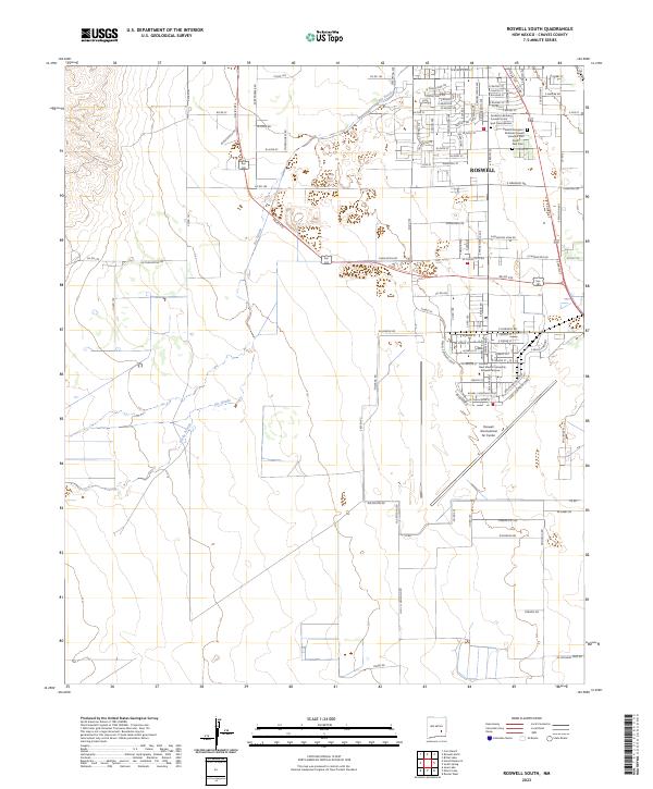 Roswell South topographic map thumbnail