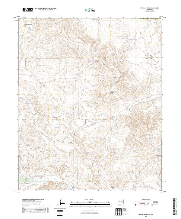 Round Mountain 2023 topographic map thumbnail
