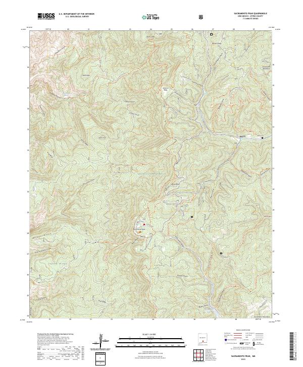 Sacramento Peak topographic map thumbnail