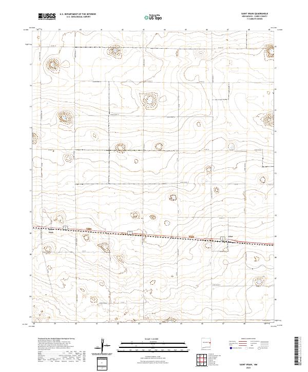 Saint Vrain topographic map thumbnail