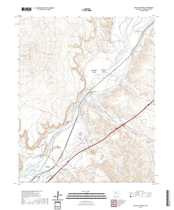 San Felipe Pueblo topographic map thumbnail