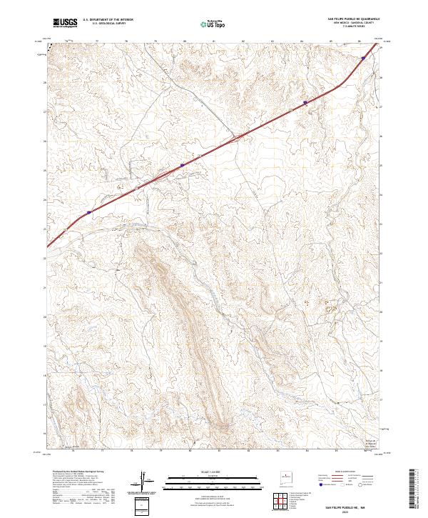 San Felipe Pueblo NE topographic map thumbnail