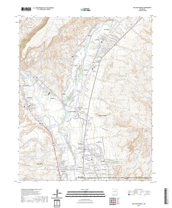 San Juan Pueblo topographic map thumbnail