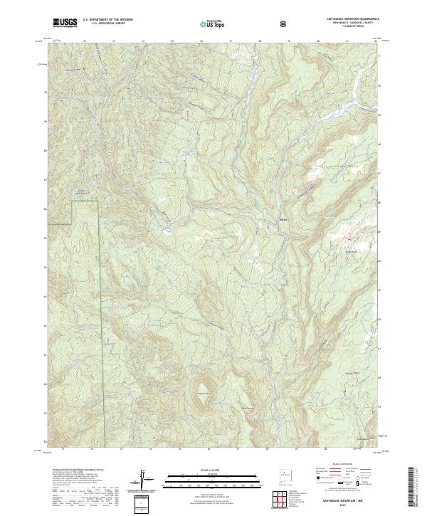 San Miguel Mountain topographic map thumbnail