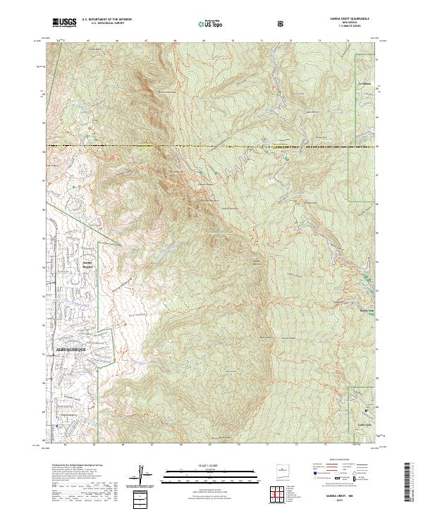 Sandia Crest 2023 topographic map thumbnail