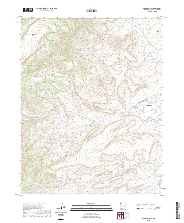 Sanostee West 2023 topographic map thumbnail