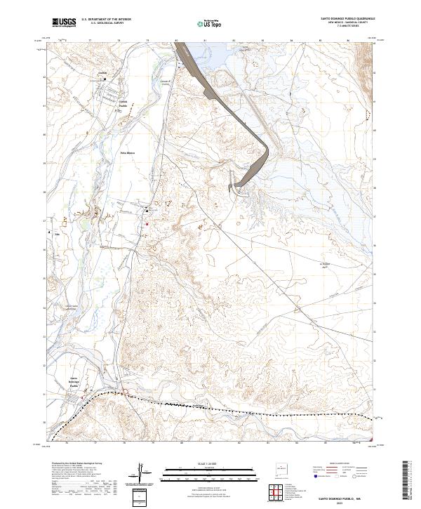 Santo Domingo Pueblo topographic map thumbnail