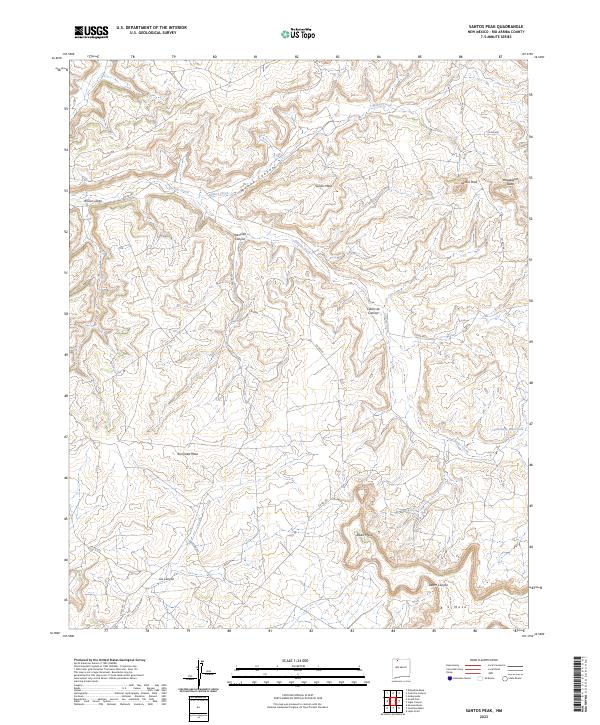 Santos Peak 2023 topographic map thumbnail