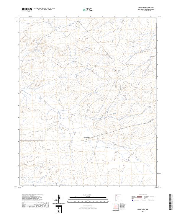Seven Lakes 2023 topographic map thumbnail