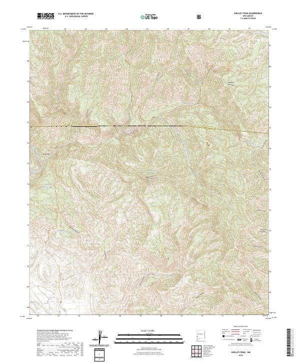Shelley Peak topographic map thumbnail