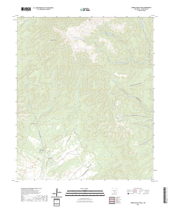 Sierra Blanca Peak topographic map thumbnail