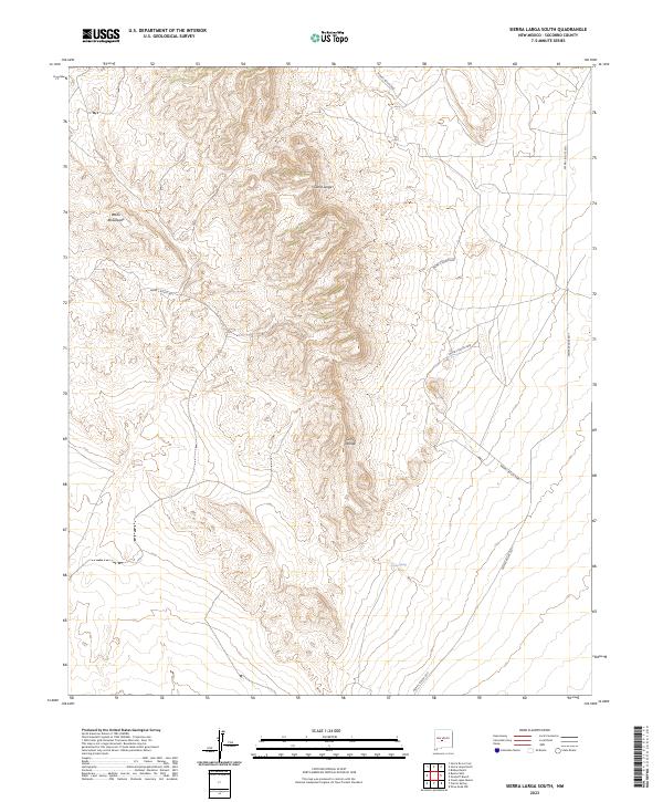 Sierra Larga South topographic map thumbnail