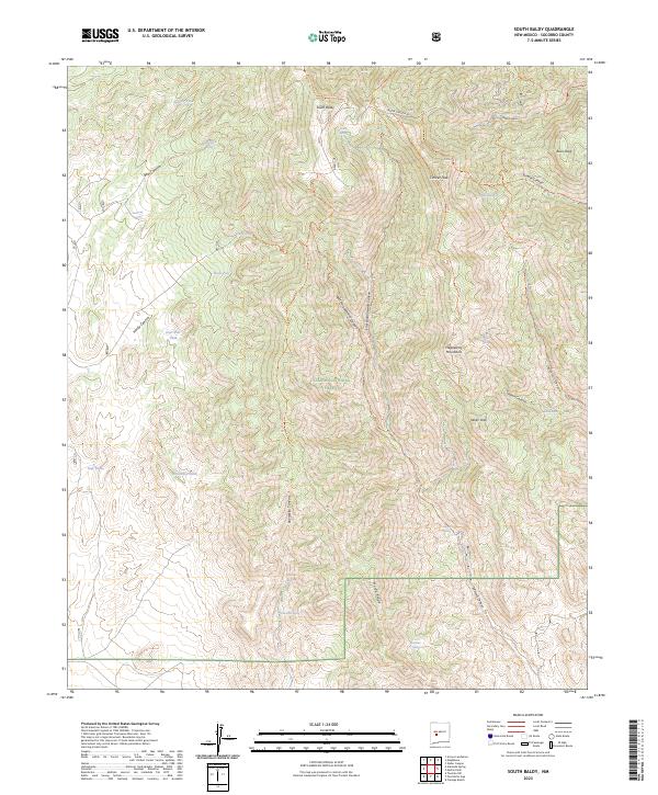 South Baldy topographic map thumbnail