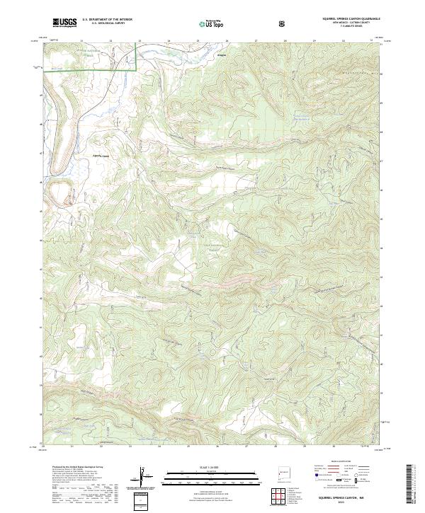 Squirrel Springs Canyon topographic map thumbnail