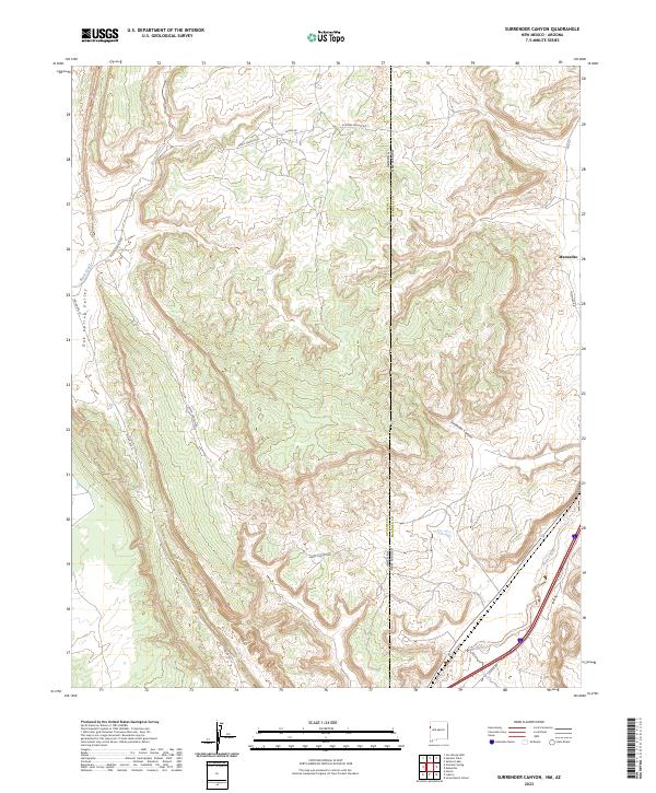 Surrender Canyon 2023 topographic map thumbnail