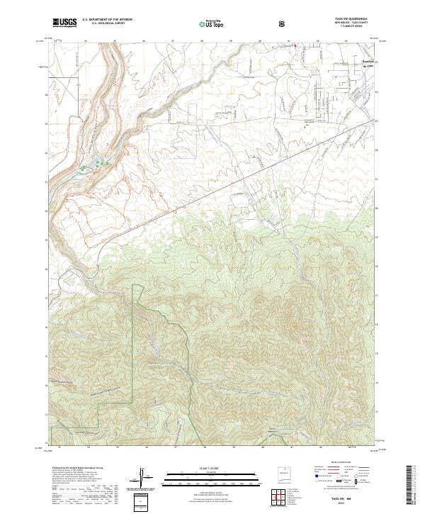 Taos SW topographic map thumbnail