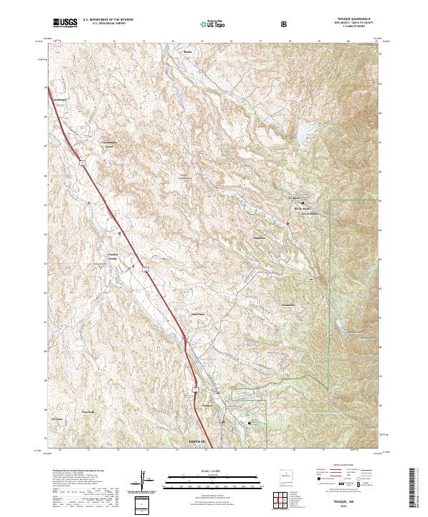 Tesuque 2023 topographic map thumbnail