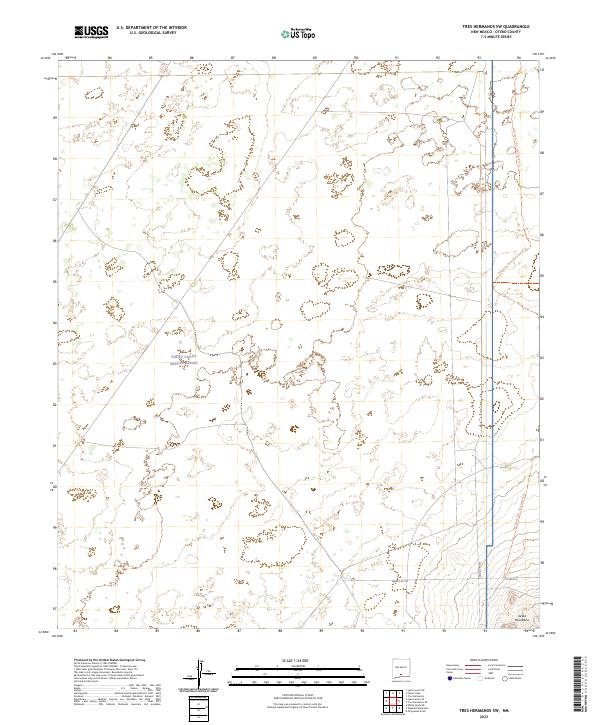 Tres Hermanos SW topographic map thumbnail