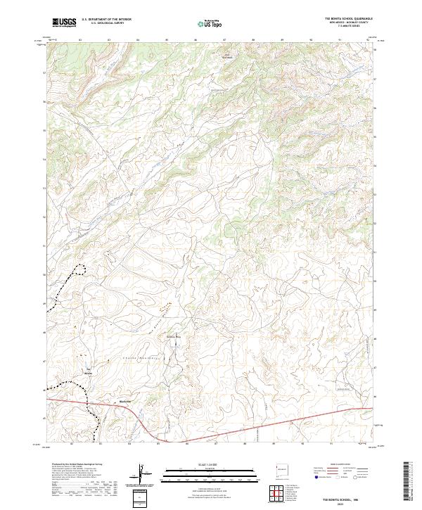 Tse Bonita School topographic map thumbnail