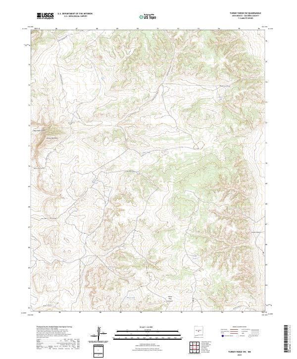 Turkey Ridge SW topographic map thumbnail