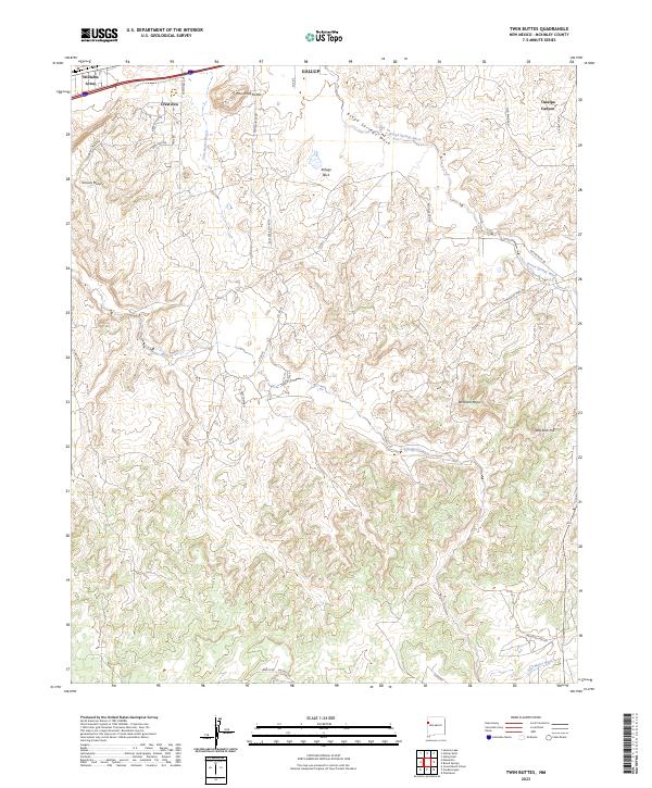 Twin Buttes topographic map thumbnail