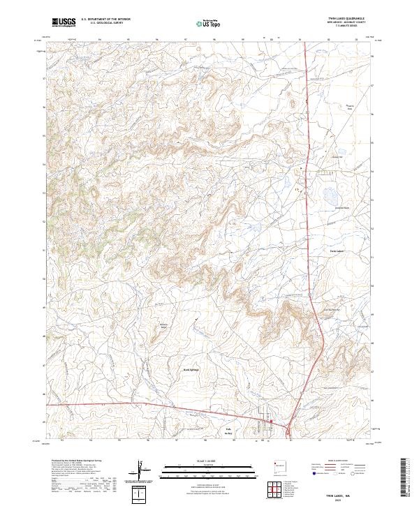 Twin Lakes topographic map thumbnail