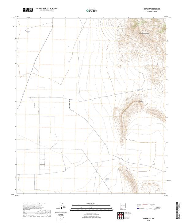 U Bar Ridge topographic map thumbnail