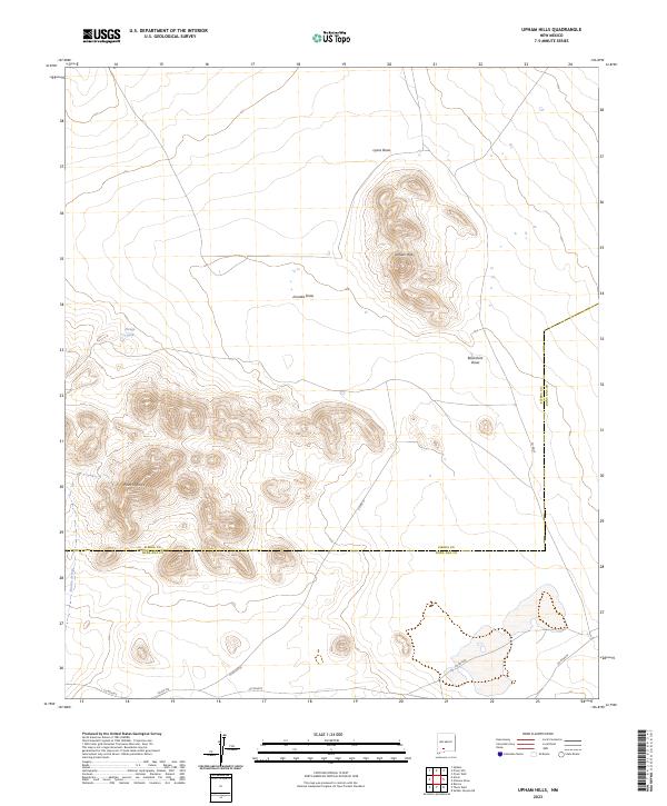 Upham Hills topographic map thumbnail
