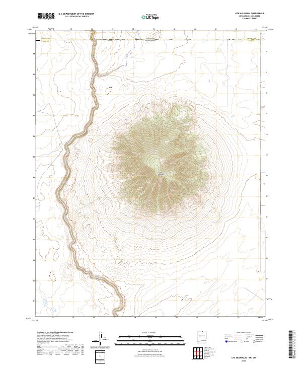 Ute Mountain topographic map thumbnail