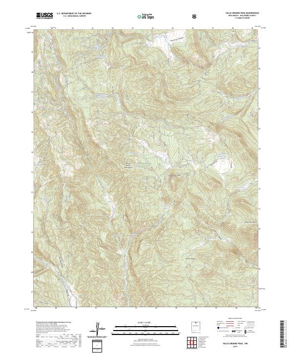 Valle Grande Peak topographic map thumbnail
