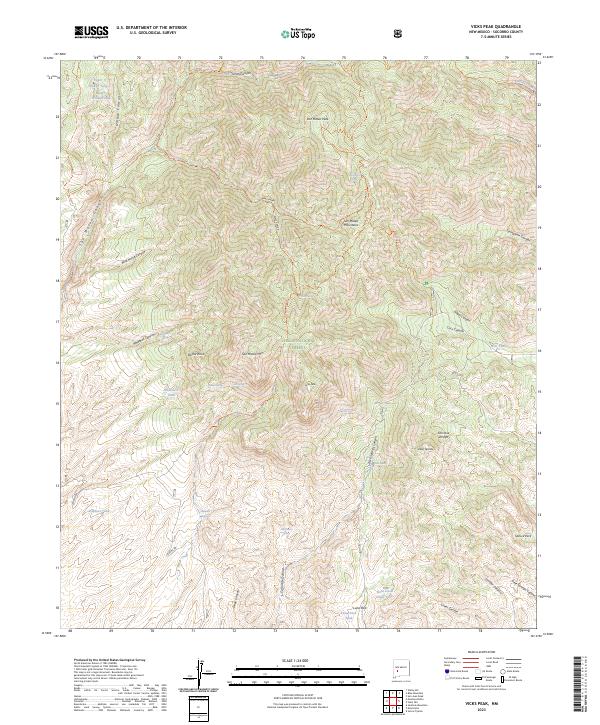 Vicks Peak 2023 topographic map thumbnail