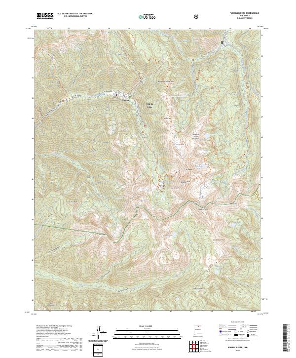 Wheeler Peak topographic map thumbnail