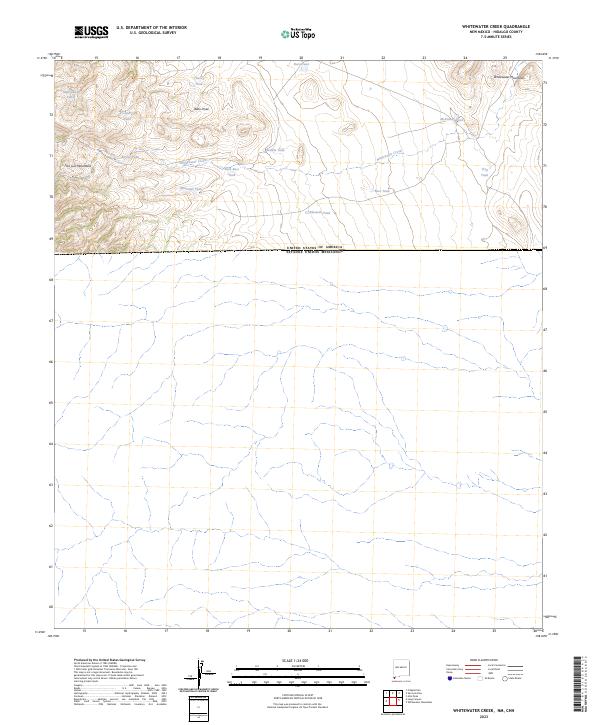 Whitewater Creek topographic map thumbnail