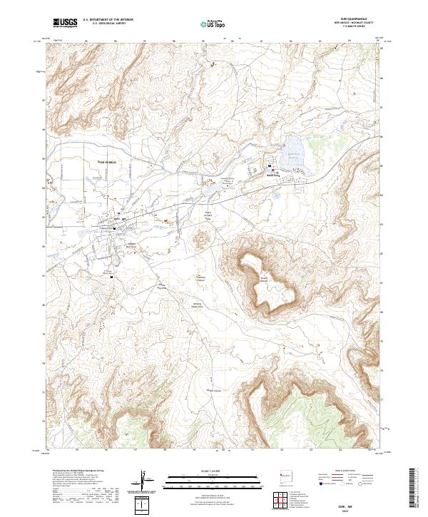 Zuni topographic map thumbnail