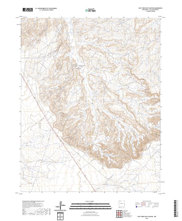 East Fork Kutz Canyon topographic map thumbnail