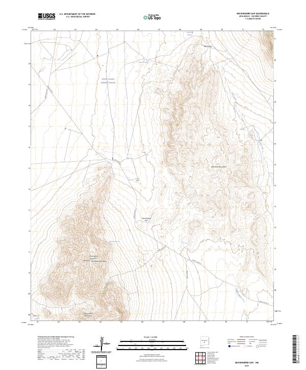 Mockingbird Gap 2023 topographic map thumbnail
