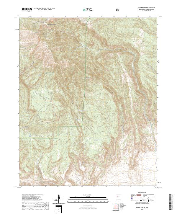 Mount Taylor topographic map thumbnail