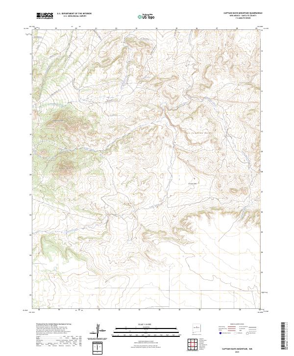 Captain Davis Mountain topographic map thumbnail