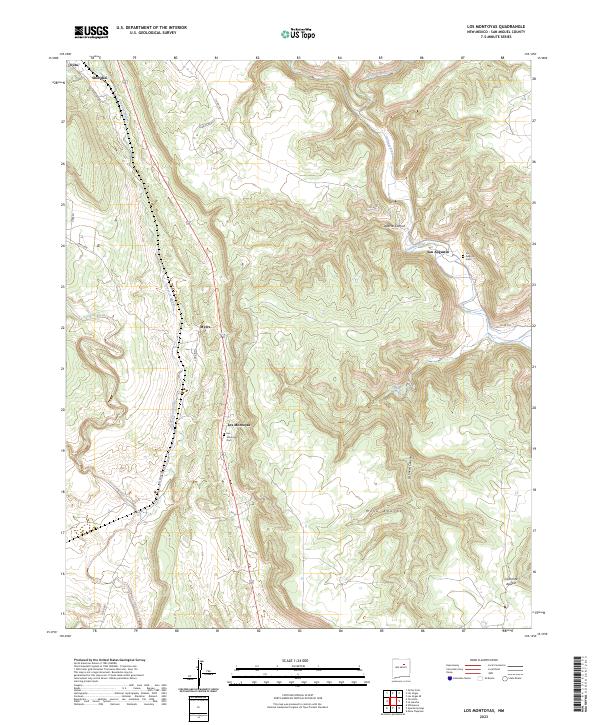 Los Montoyas topographic map thumbnail