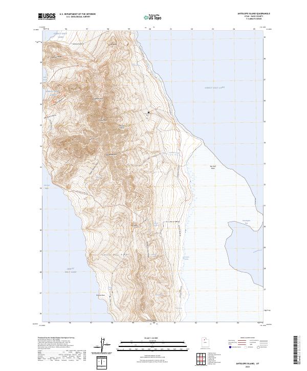Antelope Island topographic map thumbnail