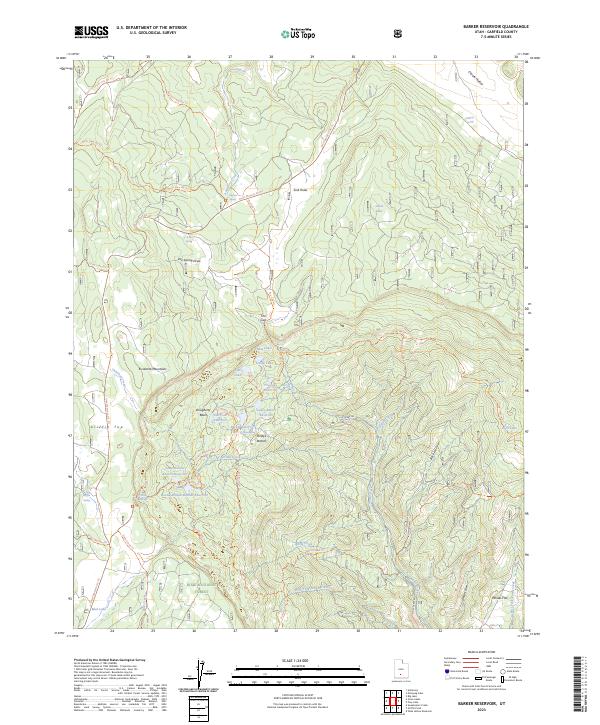 Barker Reservoir topographic map thumbnail