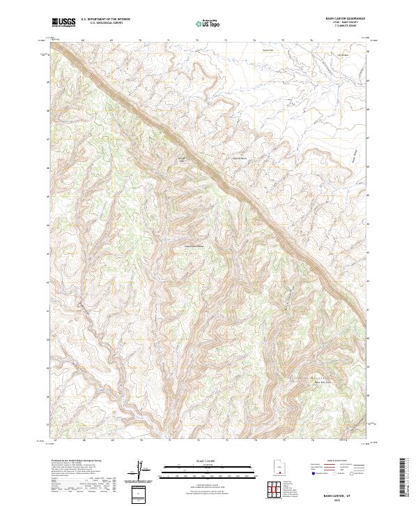 Basin Canyon topographic map thumbnail