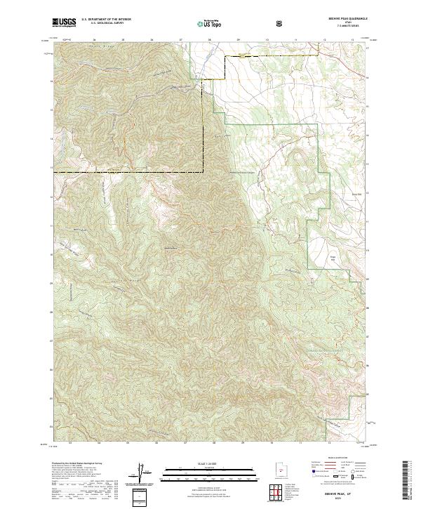 Beehive Peak topographic map thumbnail