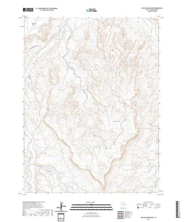 Big Pack Mountain topographic map thumbnail