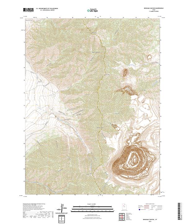 Bingham Canyon topographic map thumbnail