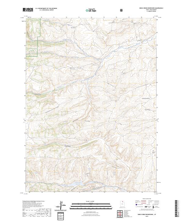Birch Creek Reservoirs topographic map thumbnail