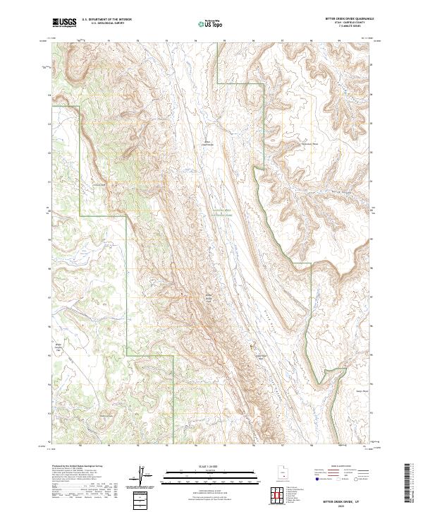 Bitter Creek Divide topographic map thumbnail