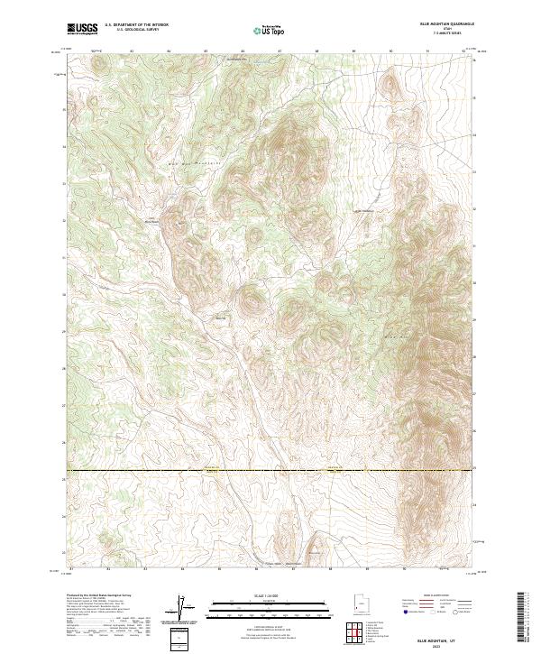Blue Mountain topographic map thumbnail