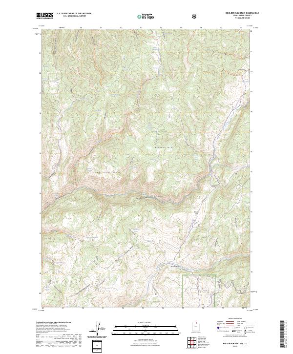 Boulder Mountain topographic map thumbnail