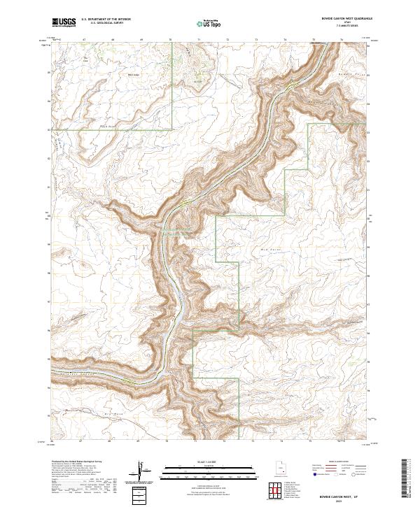 Bowdie Canyon West topographic map thumbnail
